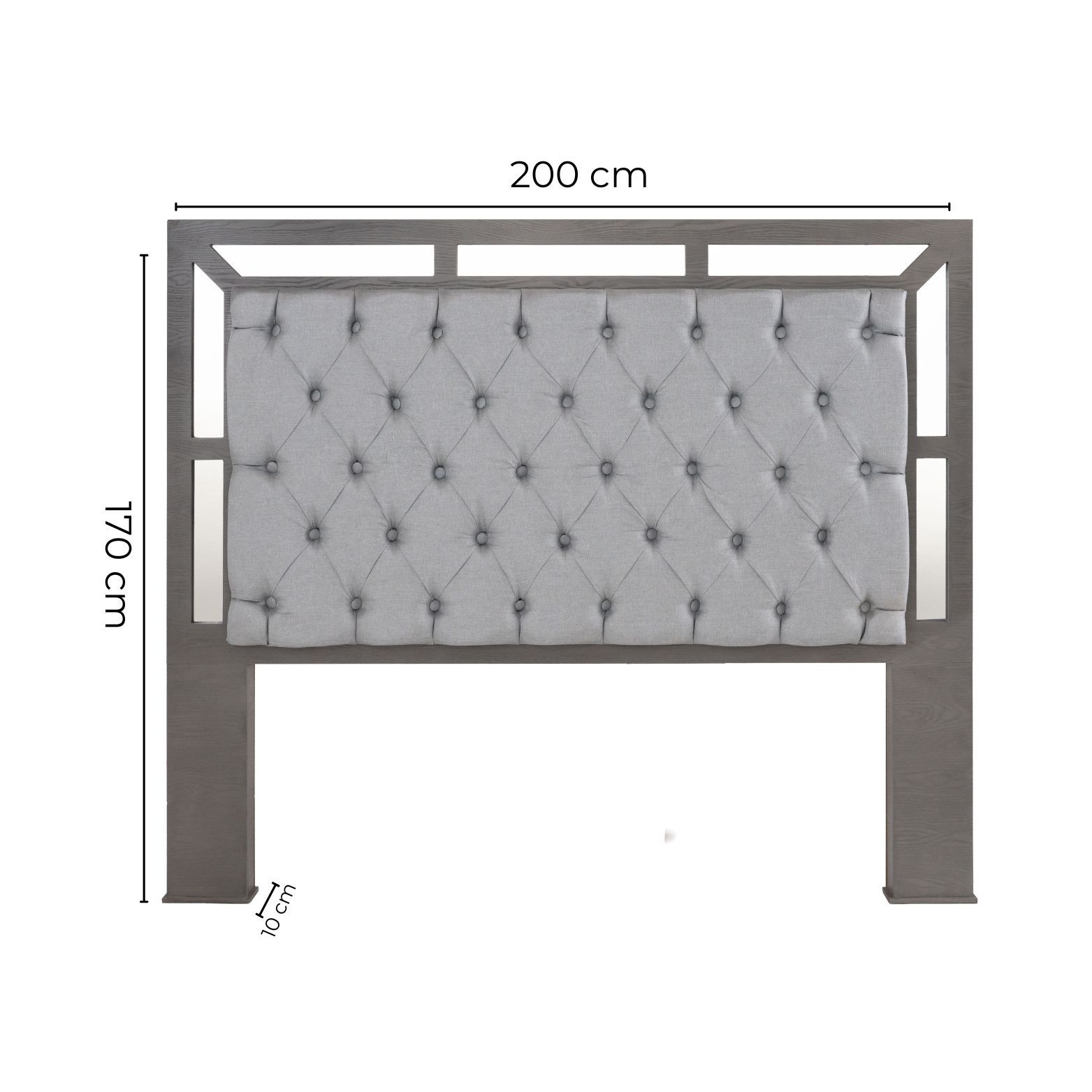 Foto 5 | Cabecera Tapizada King Size Color Gris - Madera Industrializada