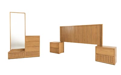 Foto 5 | Cabecera Con Luz King Size Color Natural - Madera Industrializada
