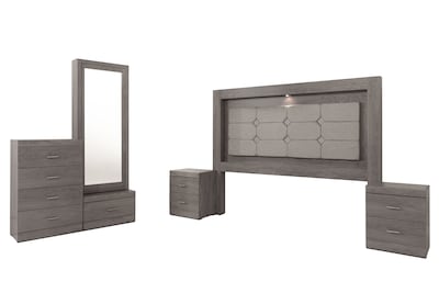 Foto 4 | Cabecera Tapizada King Size Color Gris - Madera Industrializada
