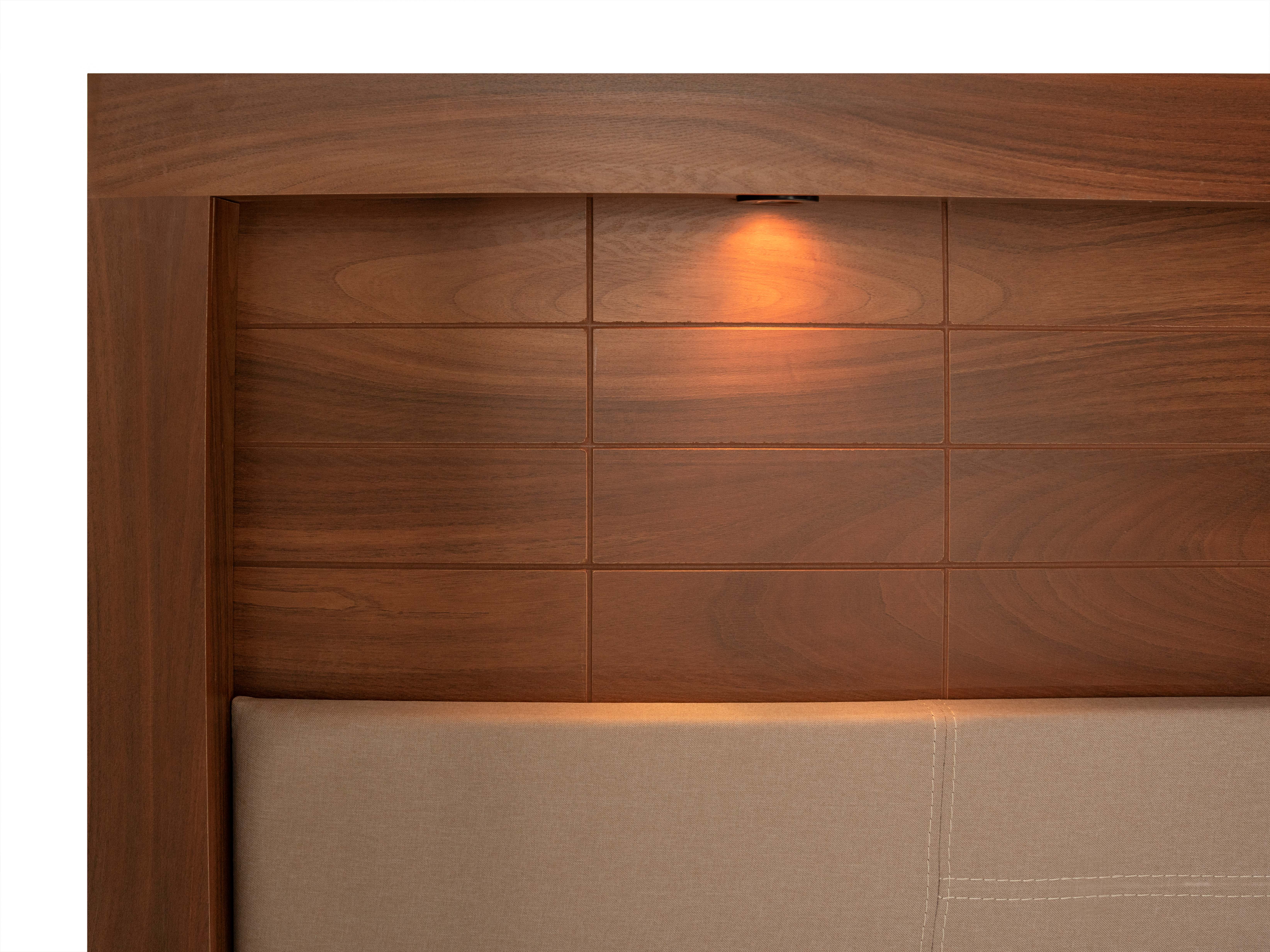 Foto 5 pulgar | Cabecera Con Luz King Size Color Parota - Madera Industrializada