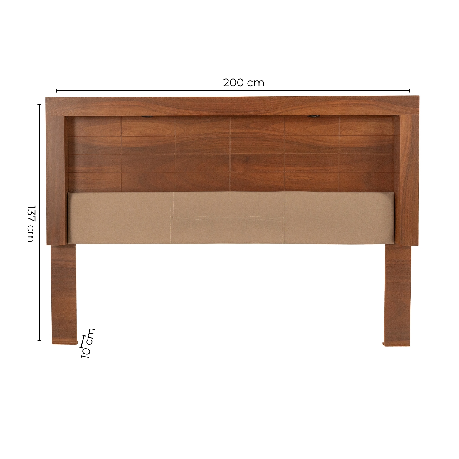 Foto 7 pulgar | Cabecera Con Luz King Size Color Parota - Madera Industrializada