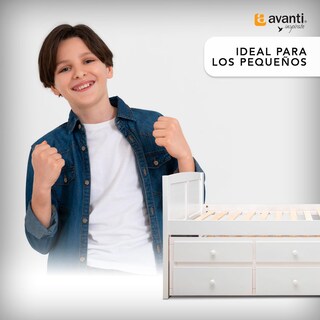Foto 5 | Cama Canguro Twin Individual Color Blanca Con Cajones
