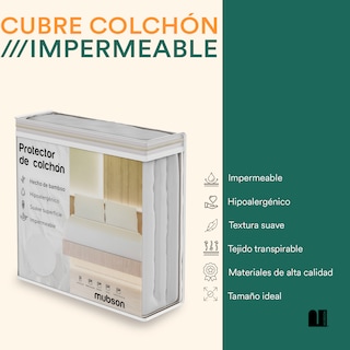 Foto 2 | Cubre Colchón Mubson para Cama King Size color Blanco Impermeable