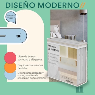 Foto 4 | Cubre Colchón Mubson para Cama King Size color Blanco Impermeable