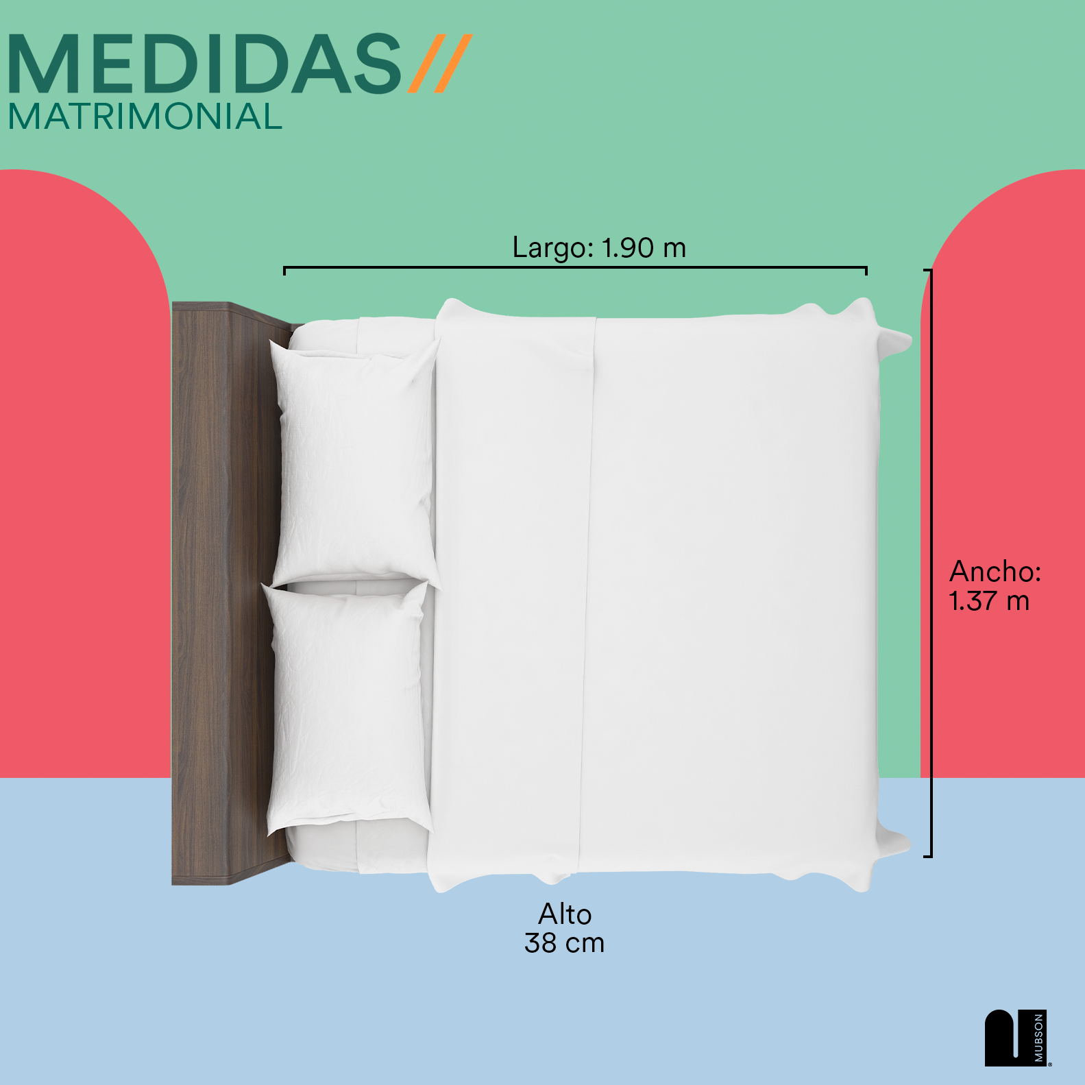 Foto 5 | Cubre Colchon Impermeable Mubson para Cama Matrimonial