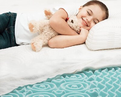 Foto 4 | Sobrecolchon Memory Foam Individual 5 Cm Diseño Texturizado Y Transpirable Azul Bluelander