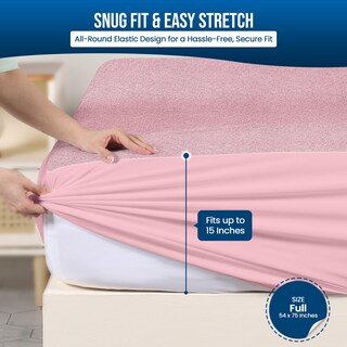 Foto 3 | Protector De Colchón Impermeable Utopia Bedding, Tamaño Completo, Rosa - Venta Internacional.