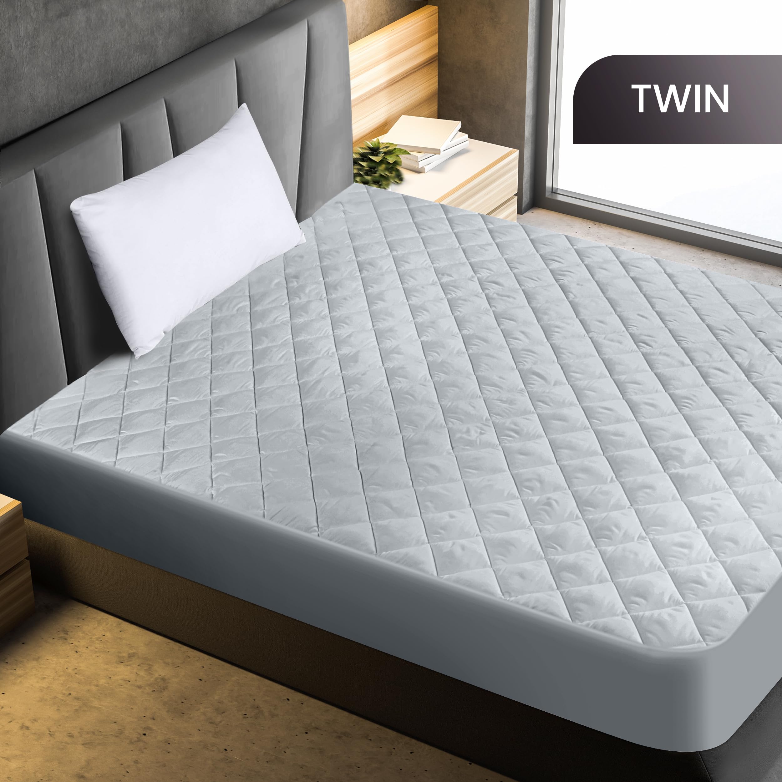 Foto 2 | Colchón Utopia Bedding Acolchado, Ajustado, Tamaño Doble, Gris Claro - Venta Internacional.