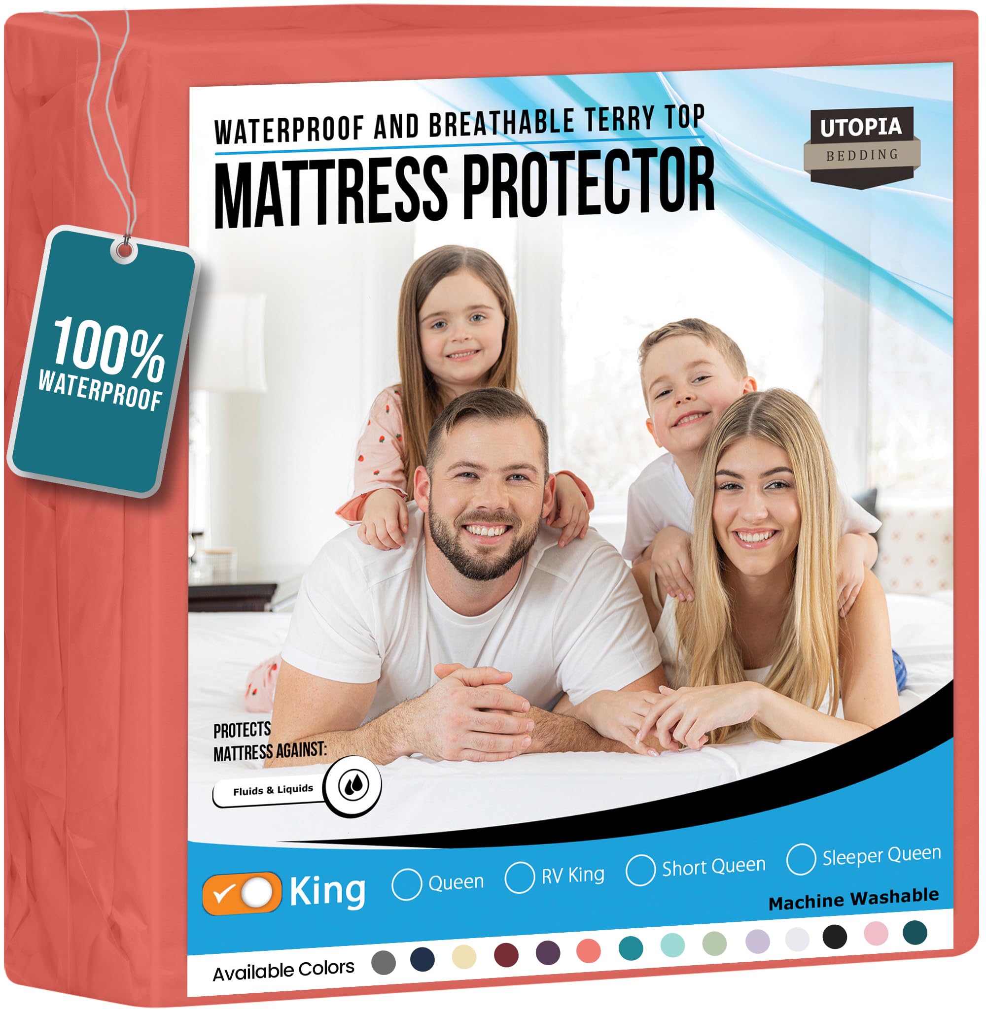Foto 2 pulgar | Protector De Colchón Utopia Bedding Impermeable Tamaño Queen - Venta Internacional.