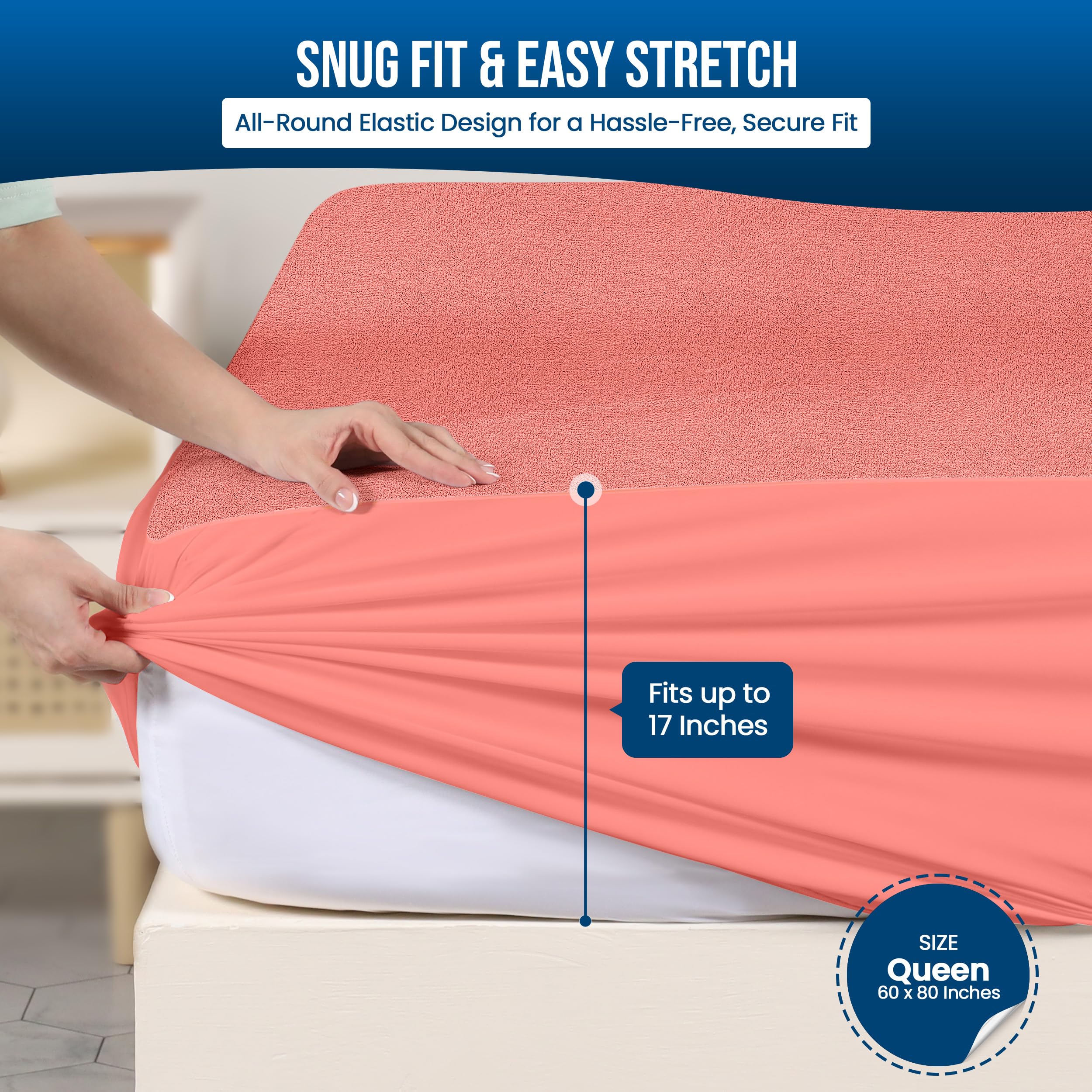 Foto 4 pulgar | Protector De Colchón Utopia Bedding Impermeable Tamaño Queen - Venta Internacional.