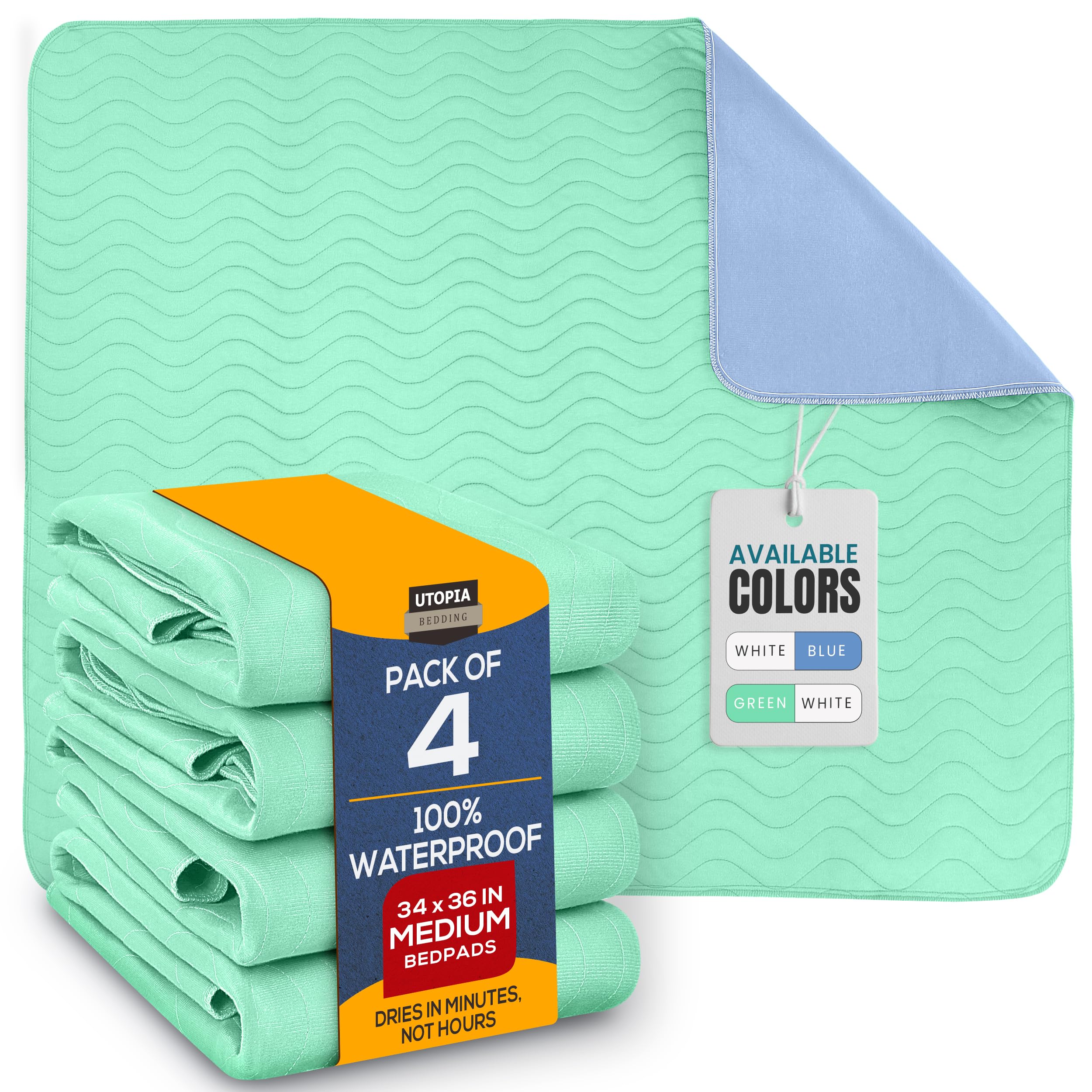 Almohadillas Impermeables Utopia Bedding, Lavables, 34 X 36 Cm (paquete De 4) - Venta Internacional.