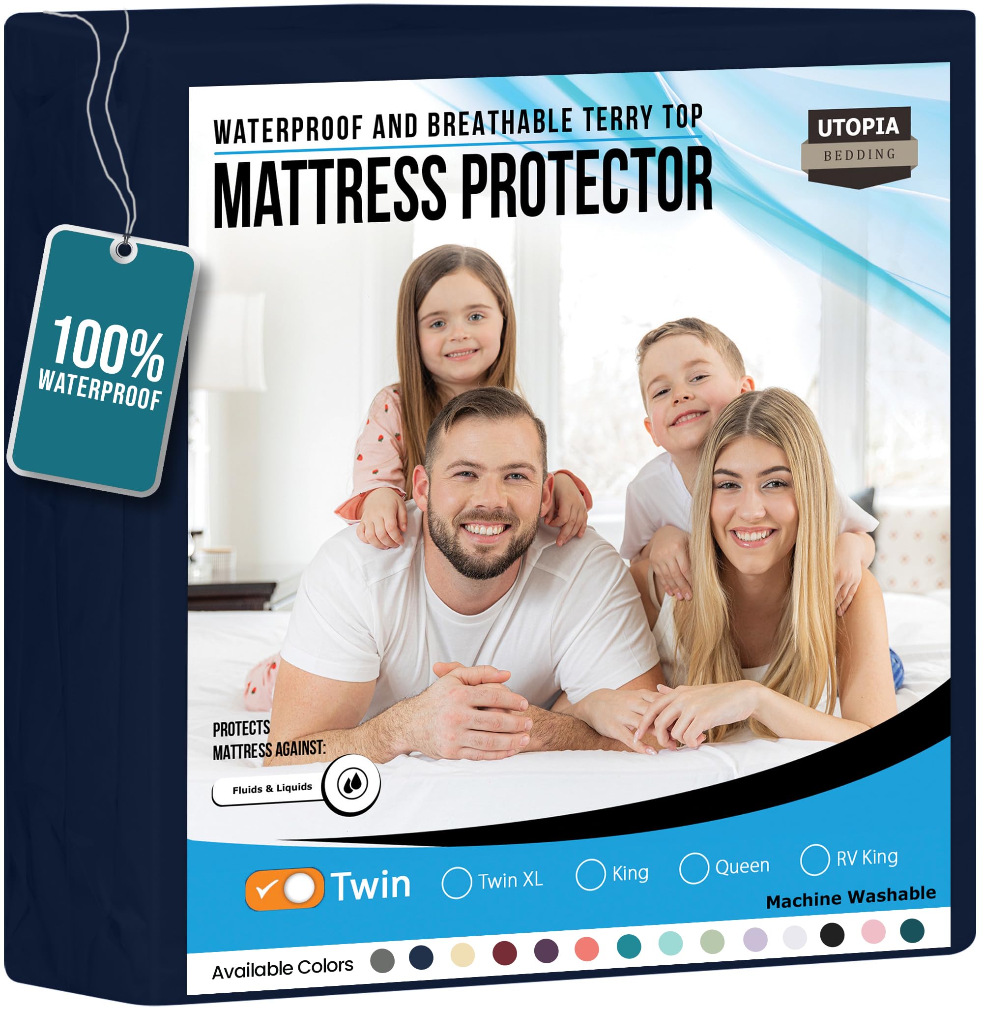 Foto 2 pulgar | Protector De Colchón Utopia Bedding Impermeable, Tamaño Doble - Venta Internacional.