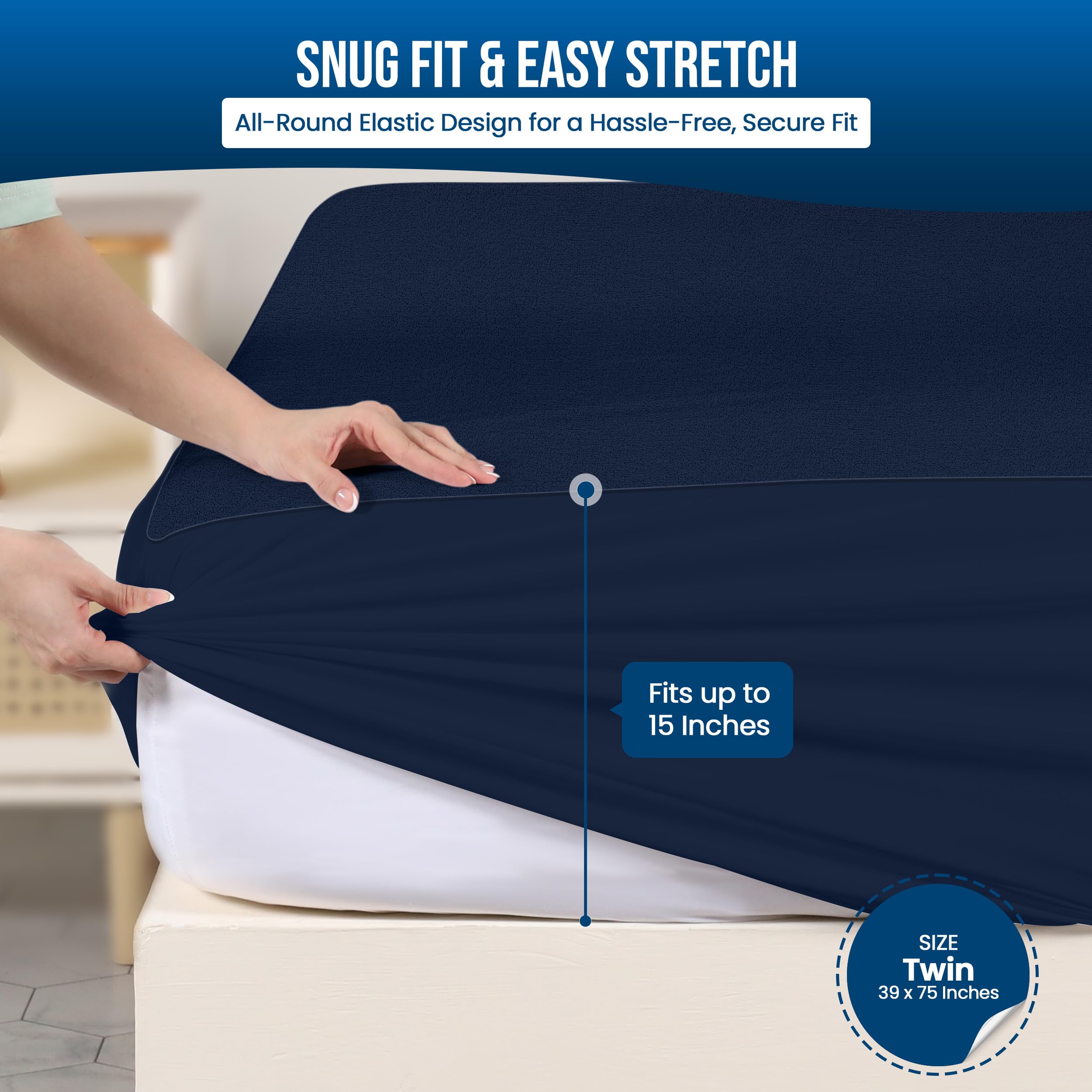 Foto 4 pulgar | Protector De Colchón Utopia Bedding Impermeable, Tamaño Doble - Venta Internacional.