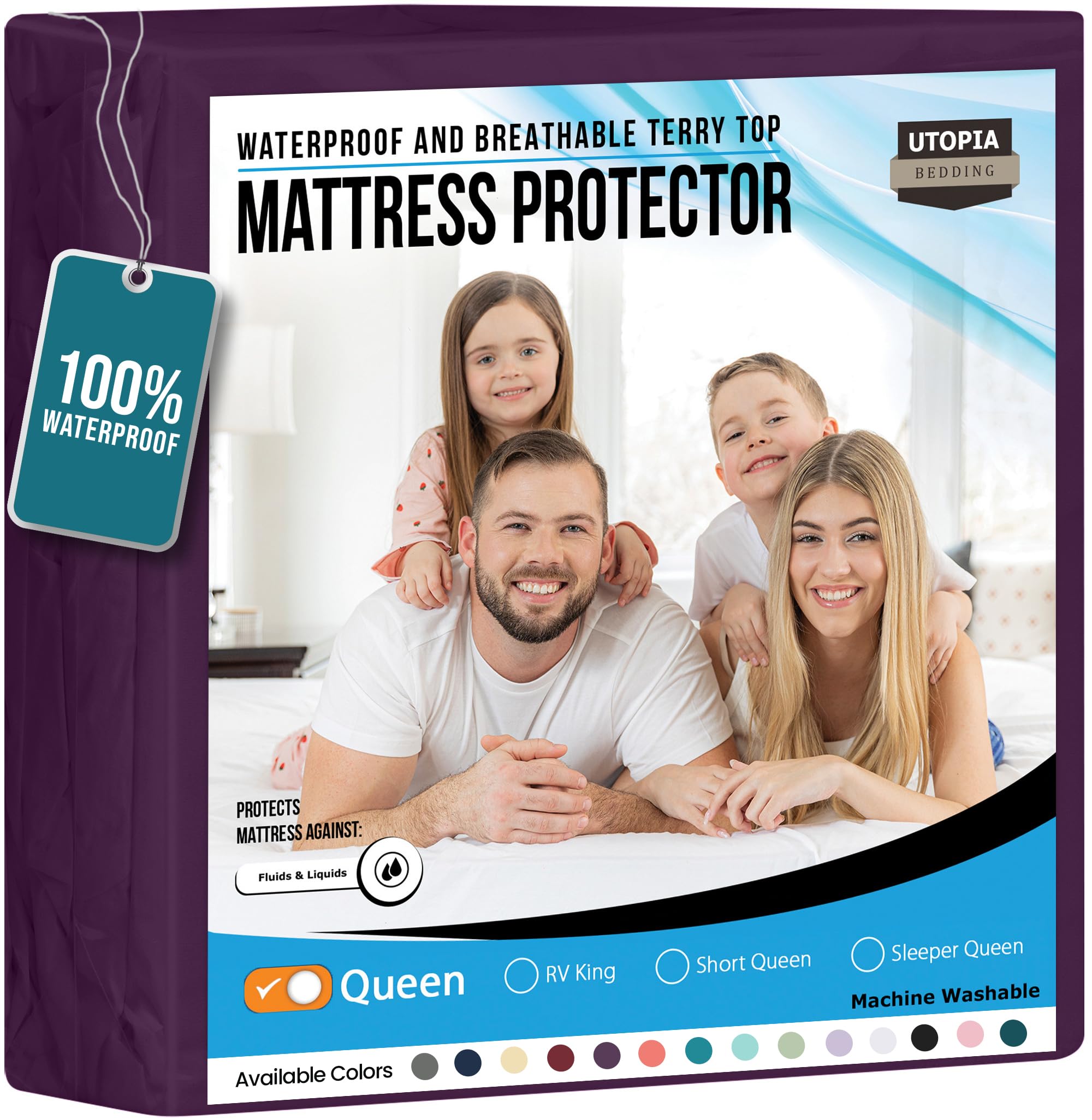 Foto 2 pulgar | Protector De Colchón Utopia Bedding Impermeable Tamaño Queen - Venta Internacional.