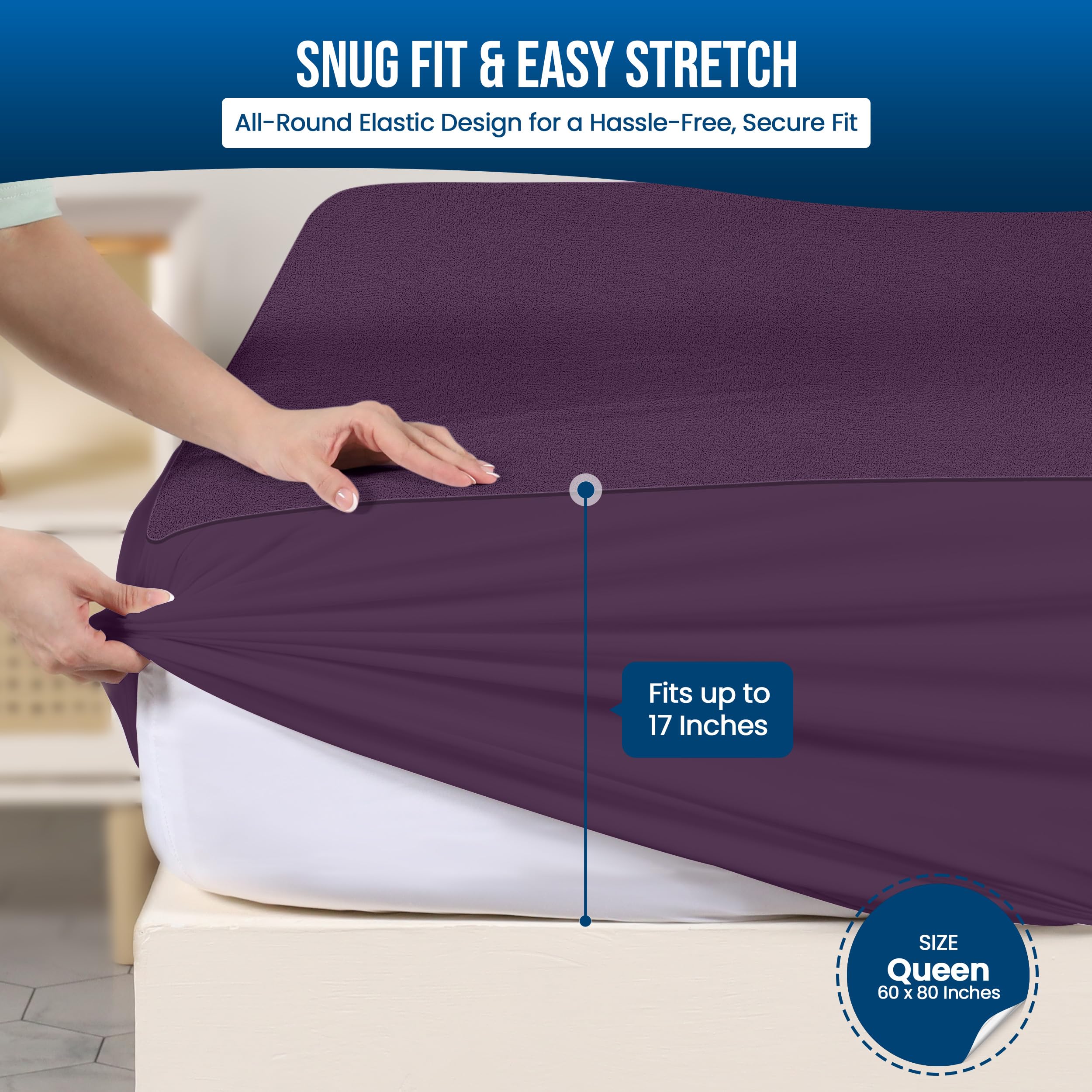 Foto 4 pulgar | Protector De Colchón Utopia Bedding Impermeable Tamaño Queen - Venta Internacional.