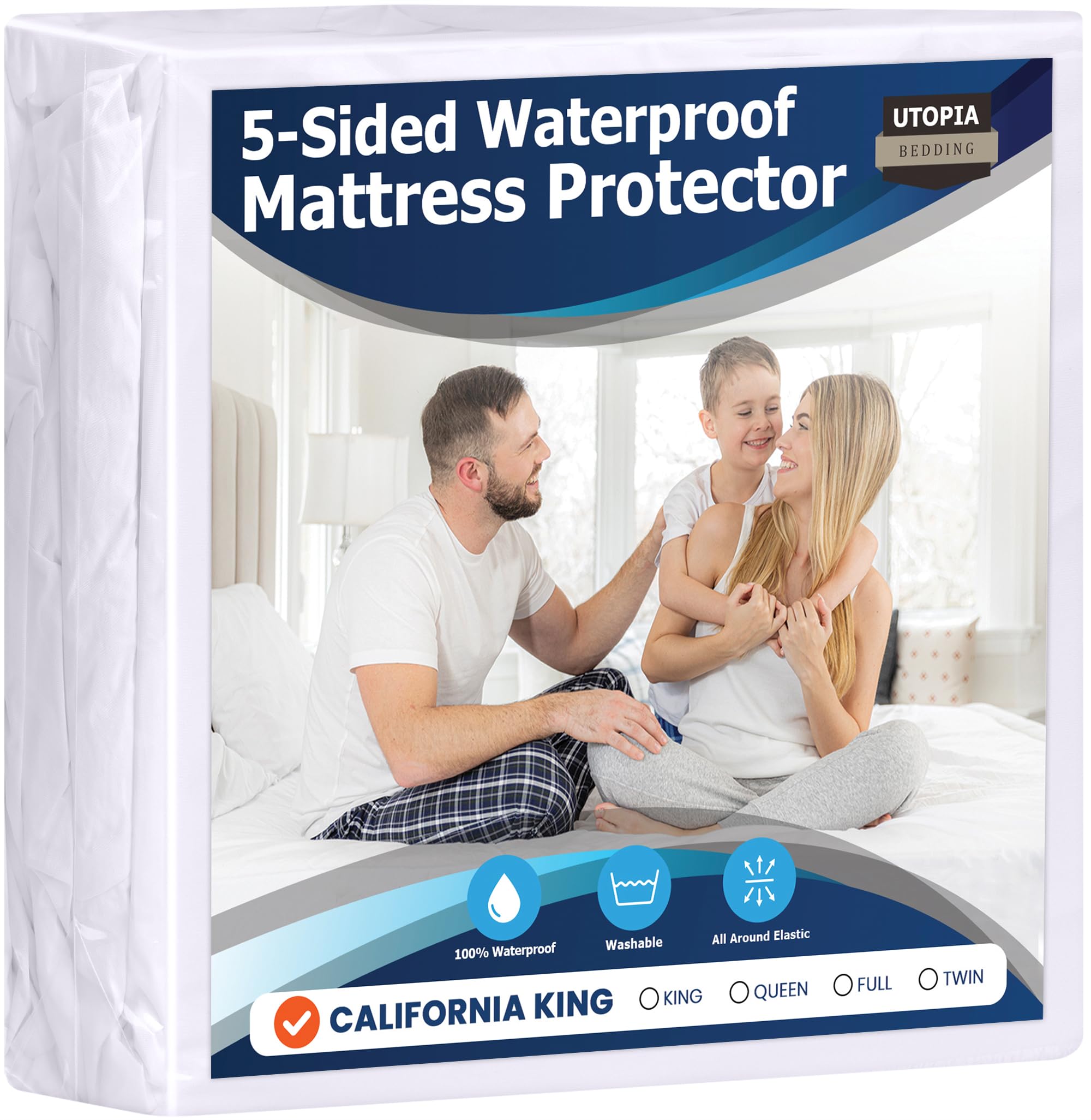 Foto 2 pulgar | Protector De Colchón Utopia Bedding Impermeable California King - Venta Internacional.