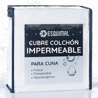 Foto 1 | Protector De Colchón Cuna Esquimal Blanco 100% Impermeable (120 X 60 Cm)