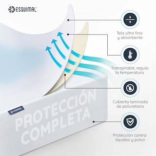 Foto 4 | Protector De Colchón Cuna Esquimal Blanco 100% Impermeable (120 X 60 Cm)