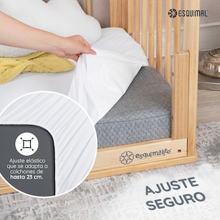 Foto 7 | Protector De Colchón Cuna Esquimal Blanco 100% Impermeable (120 X 60 Cm)