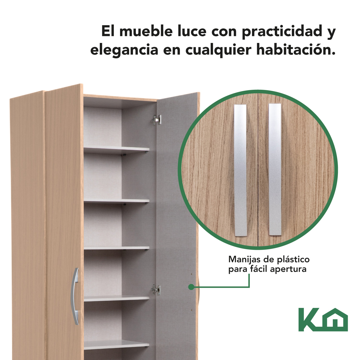 Foto 4 pulgar | Mueble Ropero Closet Armario KingsHouse Mdp 2 Puertas