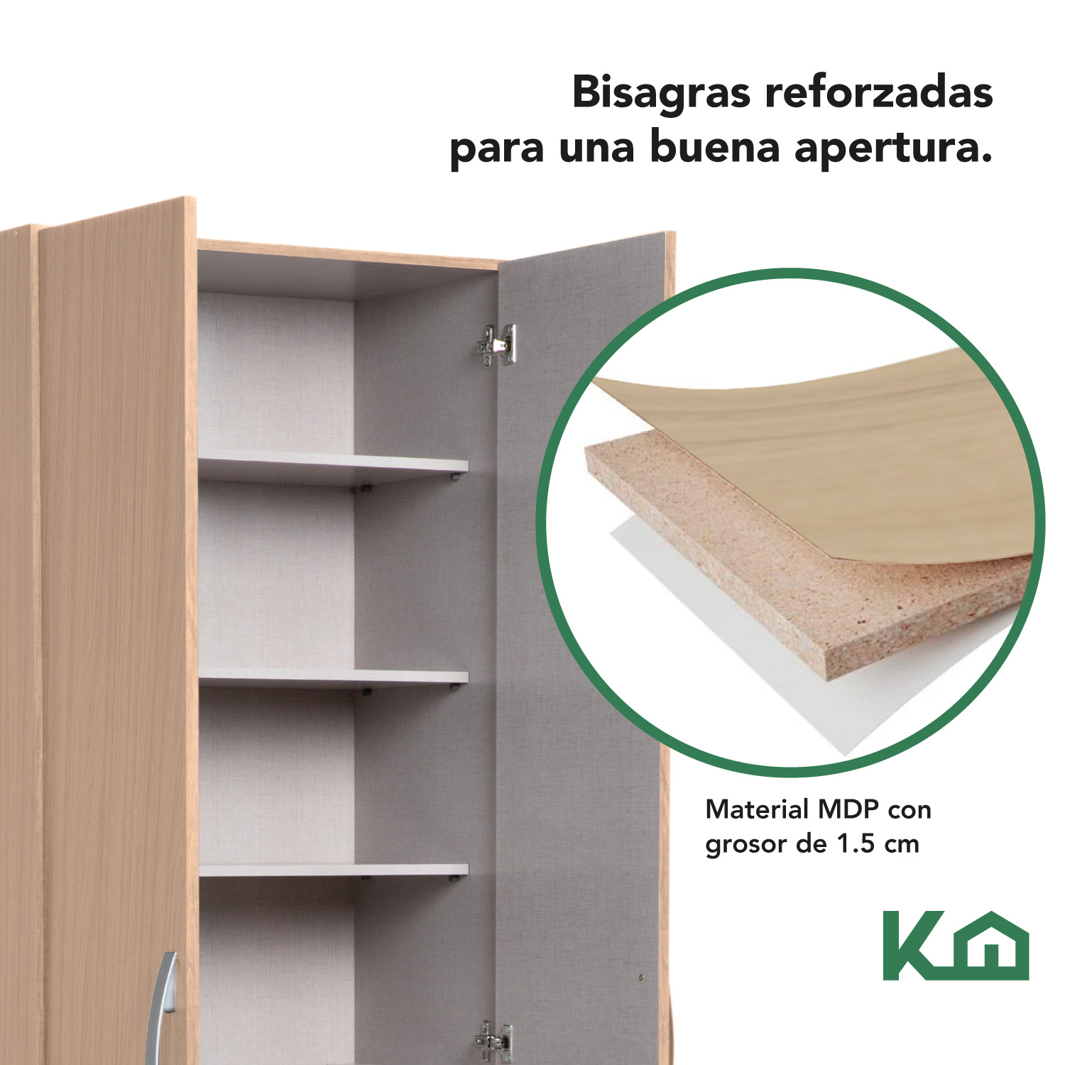 Foto 7 pulgar | Mueble Ropero Closet Armario KingsHouse Mdp 2 Puertas