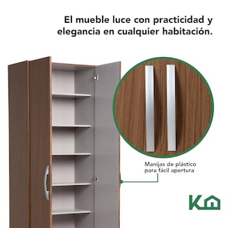 Foto 3 | Mueble Ropero KingsHouse Closet Armario Mdp 2 Puertas Organizador Casa color Marrón