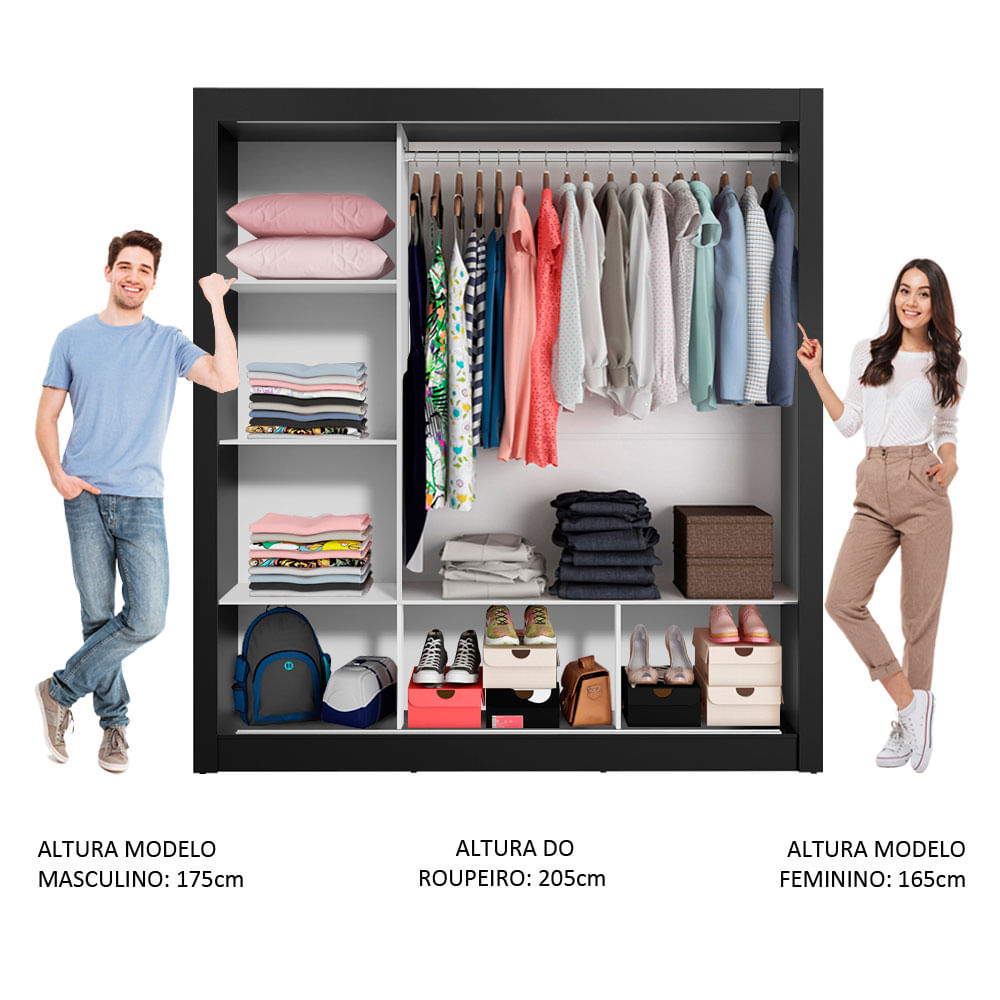 Foto 5 pulgar | Ropero Madesa Mónaco Negro 3 Puertas Corredizas con Espejo