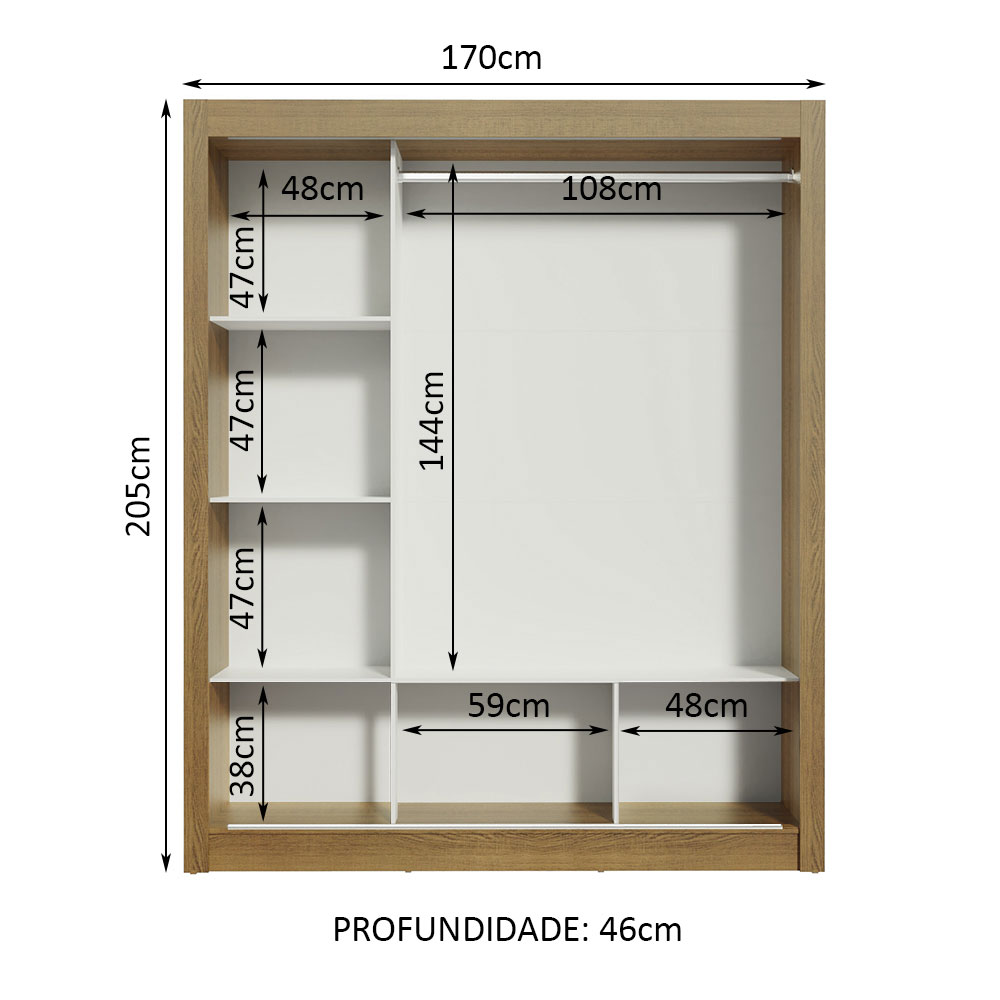 Foto 4 pulgar | Closet Madesa Monaco 3 Puertas Corredizas