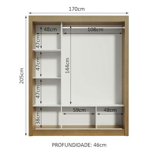 Foto 3 | Closet Madesa Monaco 3 Puertas Corredizas