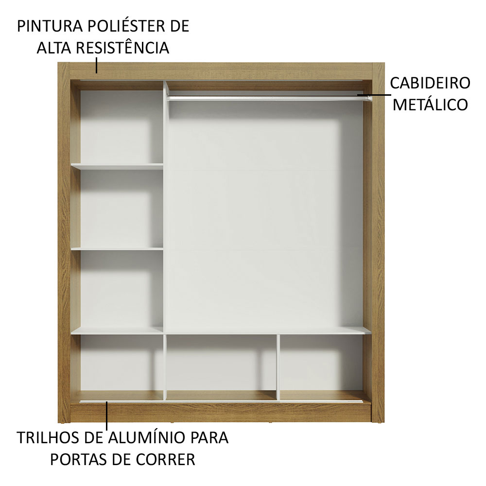 Foto 5 pulgar | Closet Madesa Monaco 3 Puertas Corredizas