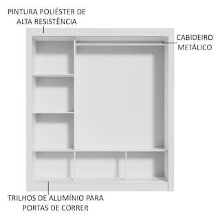 Foto 4 | Ropero Doble Madesa Monaco 3 Puertas Corredizas Blanco