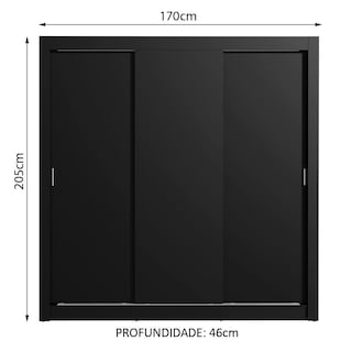 Foto 4 | Ropero Doble Madesa Mónaco 3 Puertas Corredizas Negro