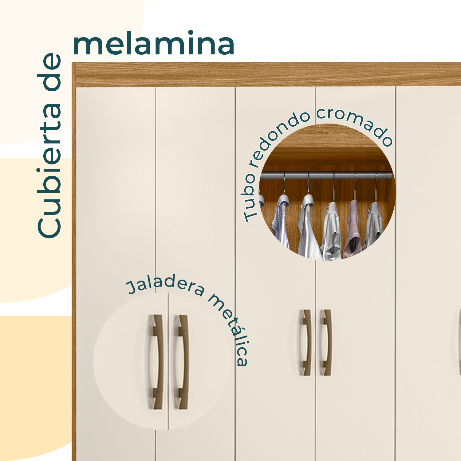 Foto 6 pulgar | Mundo In Ropero Quintero Mdp Mueble Amplio Closet Para Ropa