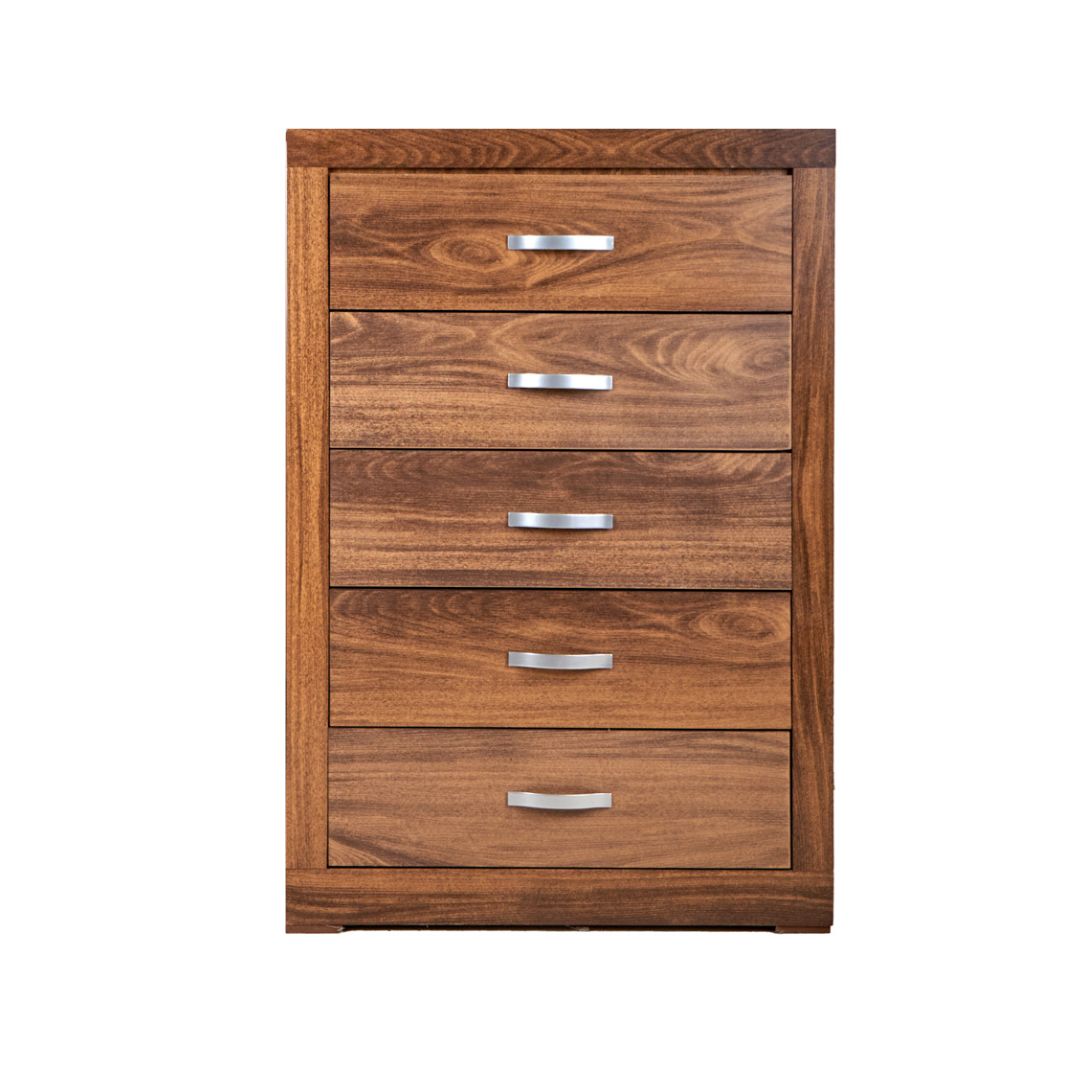 Foto 5 | Recámara King Size De 5 Piezas Con Cabecera, 2 Burós, Cajonera Y Espejo Color Nogal - Madera Mdf