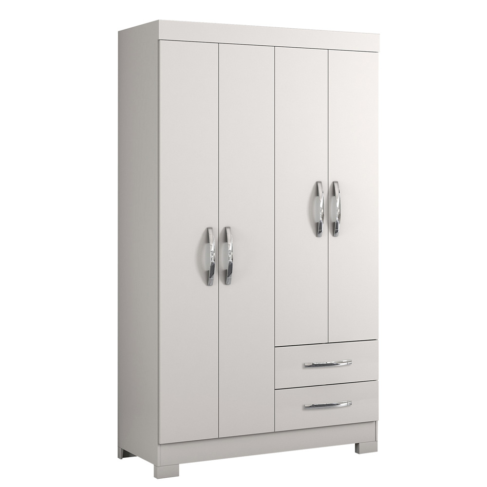 Ropero Closet Skal 4 Puertas Y 2 Cajones Blanco
