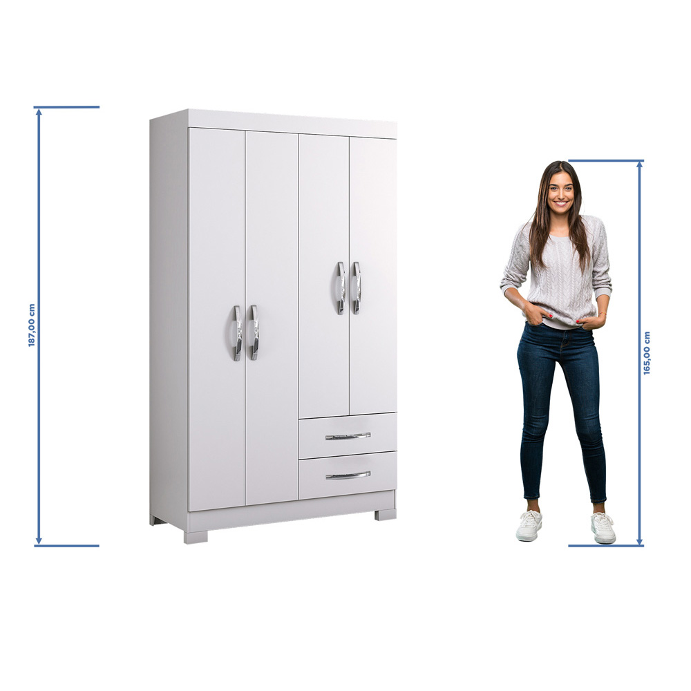 Foto 6 pulgar | Ropero Closet Skal 4 Puertas Y 2 Cajones Blanco