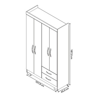 Foto 7 | Ropero Closet Skal 4 Puertas Y 2 Cajones Blanco