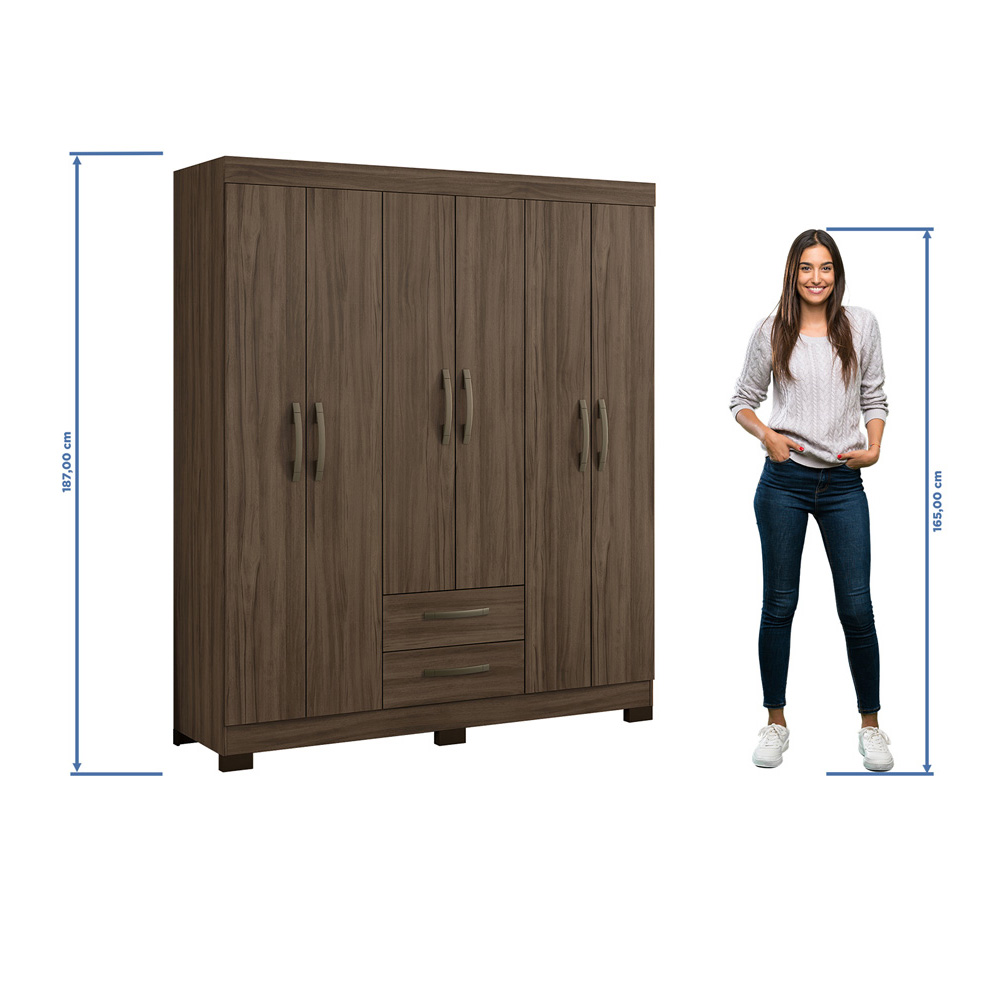 Foto 6 pulgar | Ropero Closet Skal 6 Puertas Y 2 Cajones