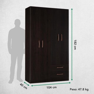 Foto 5 | Ropero Guardaropa Armario Moderno Con 4 Puertas Y 2 Cajones