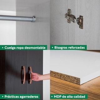Foto 7 | Ropero Guardaropa Armario Moderno Con 4 Puertas Y 2 Cajones