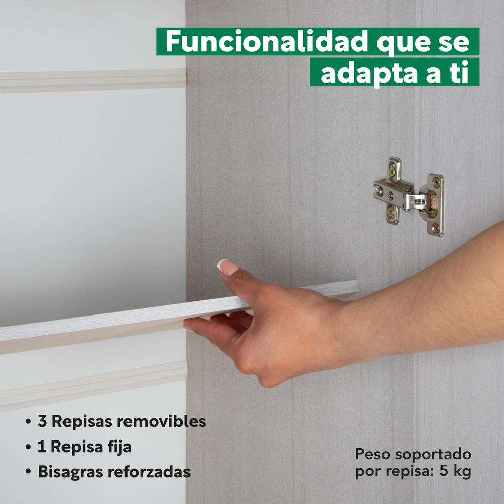 Foto 6 pulgar | Mueble Armario Closet Multiuso 2 Puertas + Estantes Mdp Casa