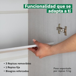 Foto 5 | Mueble Armario Closet Multiuso 2 Puertas + Estantes Mdp Casa