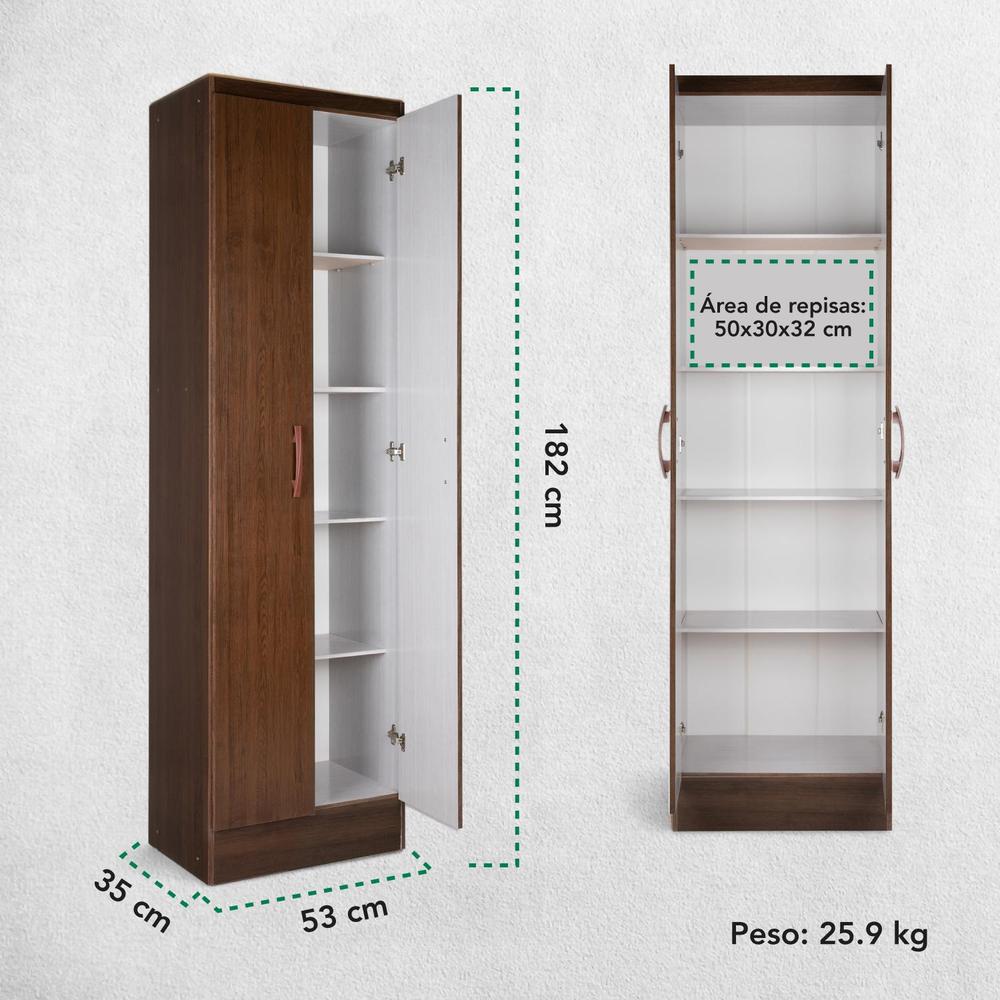 Foto 7 pulgar | Mueble Armario Closet Multiuso 2 Puertas + Estantes Mdp Casa