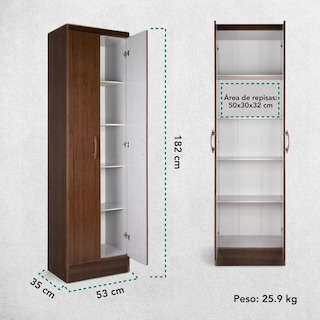 Foto 6 | Mueble Armario Closet Multiuso 2 Puertas + Estantes Mdp Casa