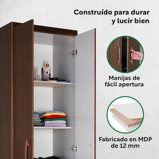 Foto 7 | Mueble Armario Closet Multiuso 2 Puertas + Estantes Mdp Casa