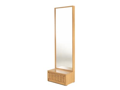 Foto 1 | Espejo De Cuerpo Completo / De Pie Con 1 Cajón Color Natural - Madera Industrializada