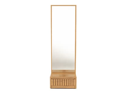 Foto 2 | Espejo De Cuerpo Completo / De Pie Con 1 Cajón Color Natural - Madera Industrializada