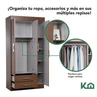 Foto 4 | Ropero de Madera KingsHouse Marrón 182 cm