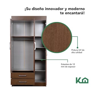 Foto 6 | Ropero de Madera KingsHouse Marrón 182 cm