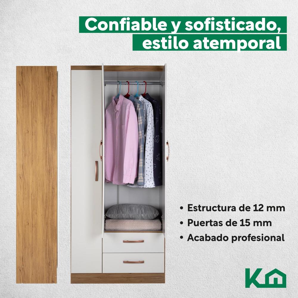 Foto 8 pulgar | Ropero de Madera KingsHouse Marrón 182 cm